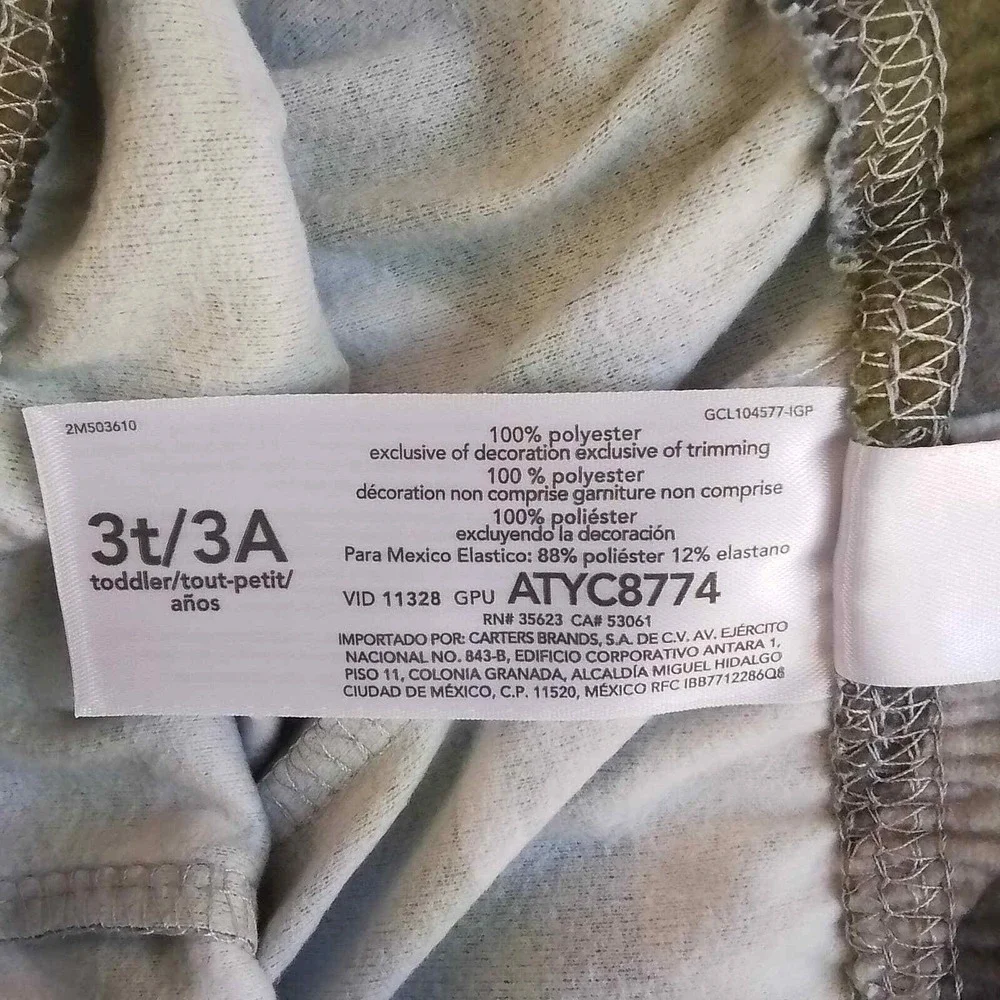NWT Carter's 2-Piece PJ Set‎ Boy's Size 3t in Camo